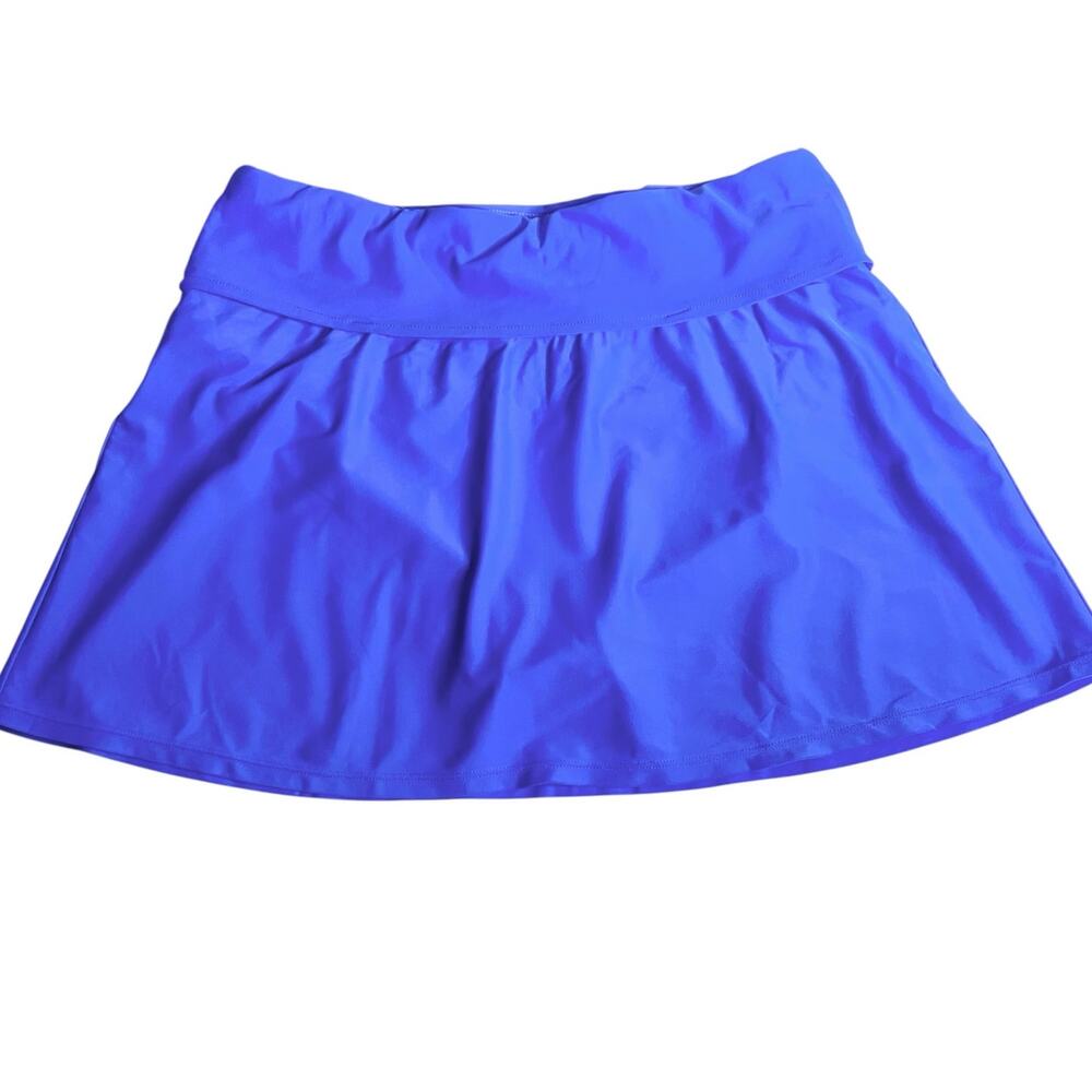 Simply Swim Skirt Blue Tankini Bottom Skort Built-Brief Size 16 Vacation Beach